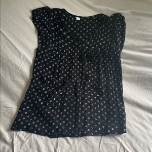 Old Navy Black Blouse with White Dots